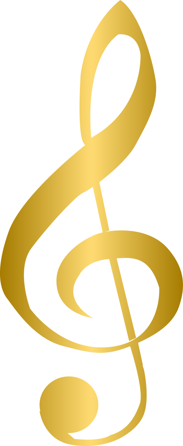 Golden music note, treble clef